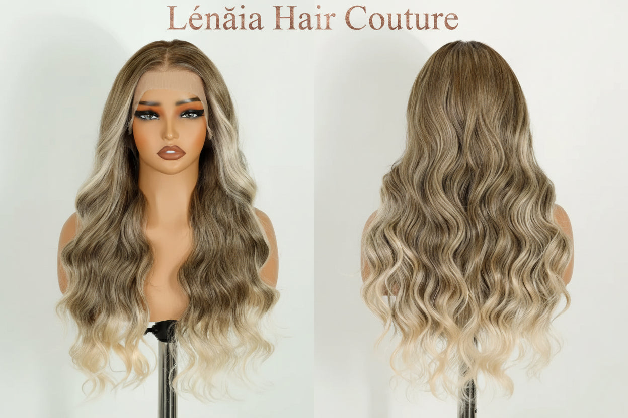 Perruque ondulée luxe Vénise full lace cheveux humains 100% naturels