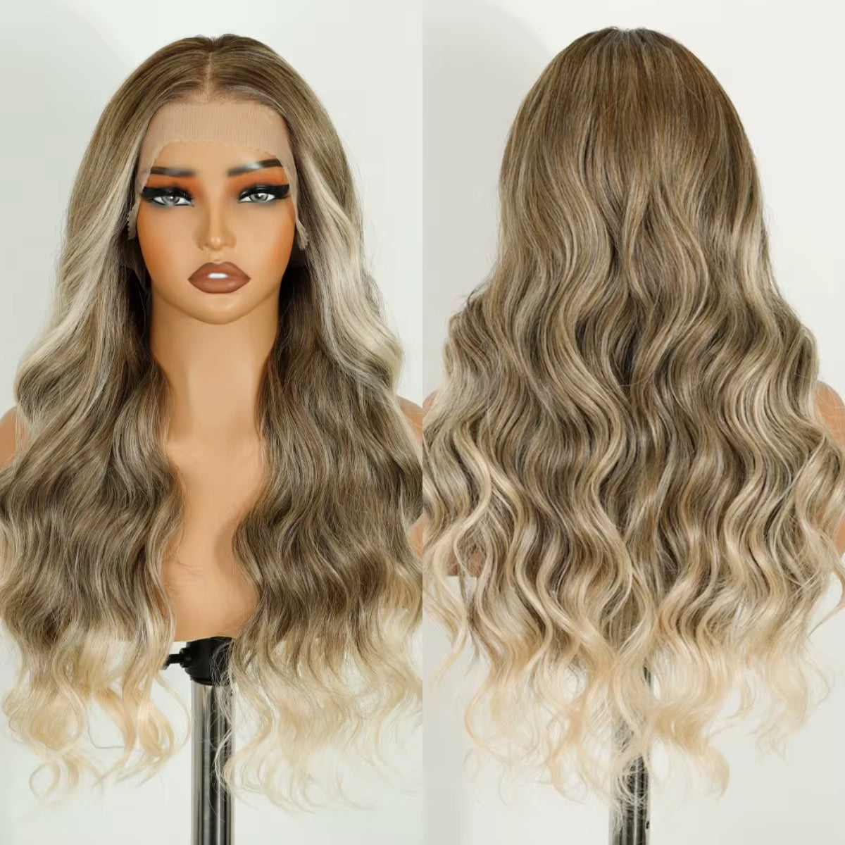 Perruque Ayel Lace Front wig naturelle bouclée longue durée, sans colle.