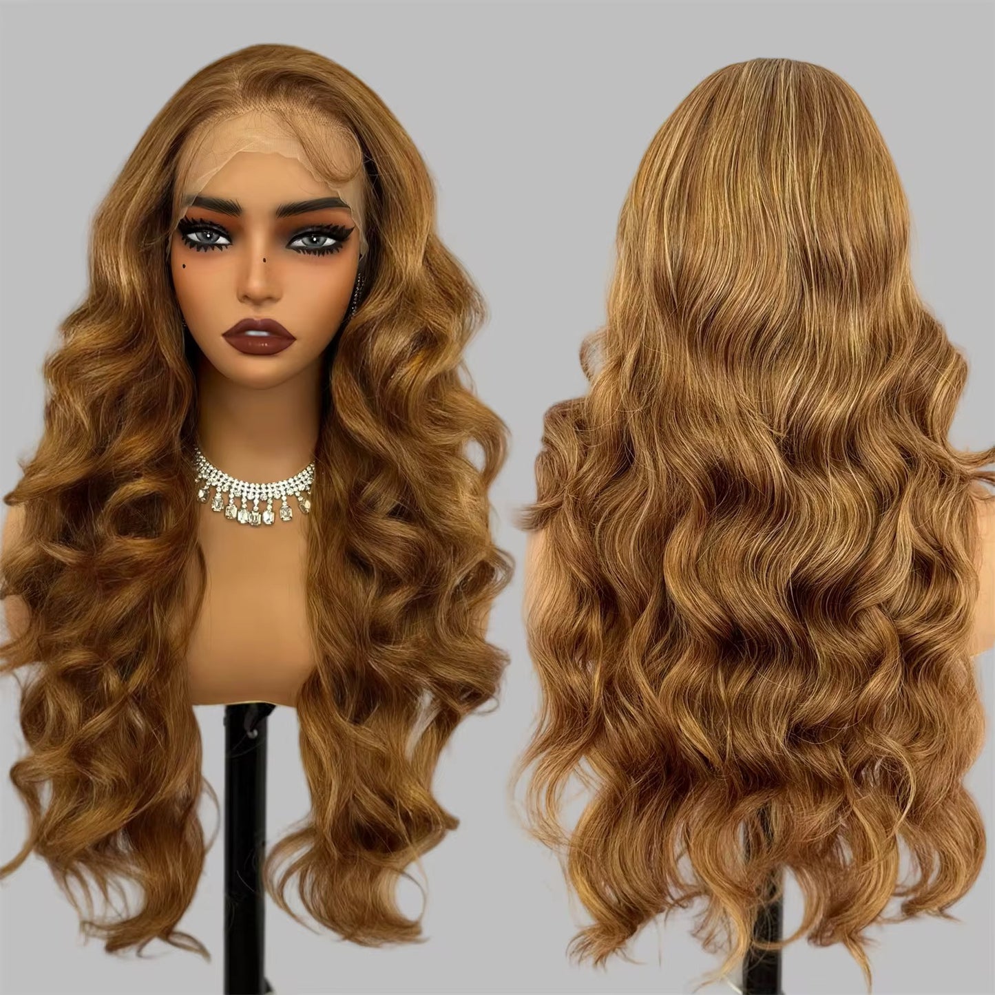 Perruque Ayel Lace Front wig naturelle bouclée longue durée, sans colle.
