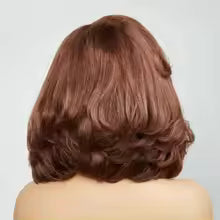  Perruque Léna texture ondulée élégante cheveux naturels marron